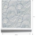 Papier peint oriental vagues bleu · Hera Walls Tempo H516-2F