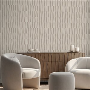 Papel pintado de rayas geométricas modernas beige 2