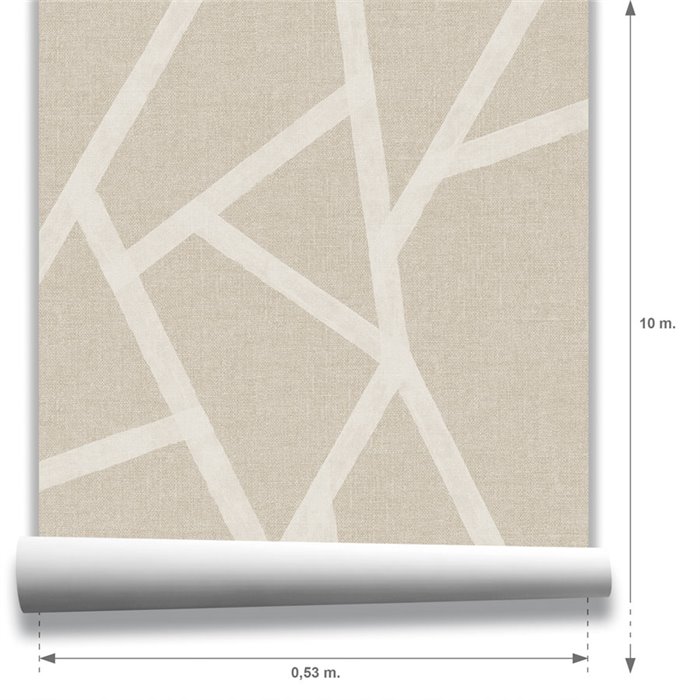 Papier peint géométrique lignes moderne beige · Hera Walls Tempo H519-1F