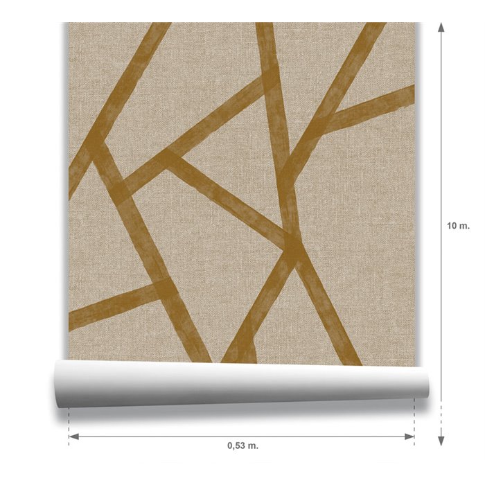 Papel pintado para hoteles geométrico ocre · Hera Walls Tempo H519-3F