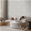 Papier peint minimaliste lignes gris clair · Hera Walls Tempo H519-4F