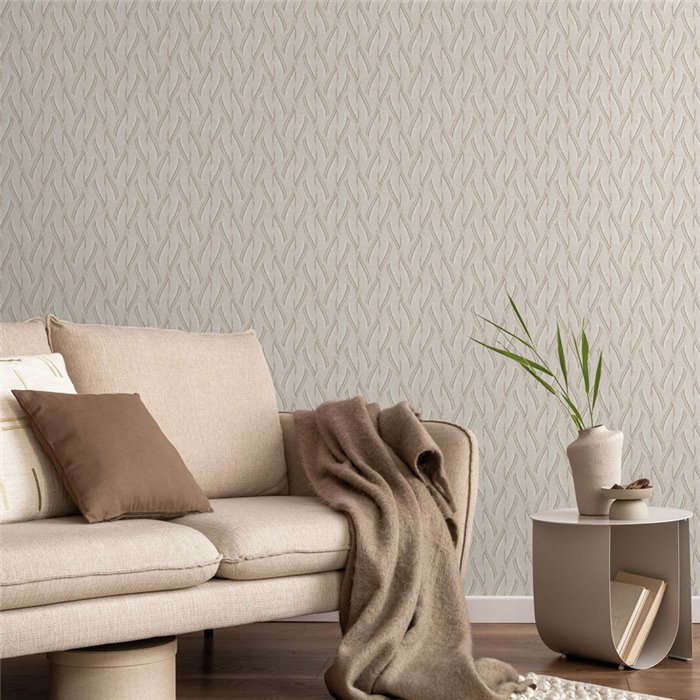 Papier peint chevrons minimaliste beige · Hera Walls Tempo H520-1F