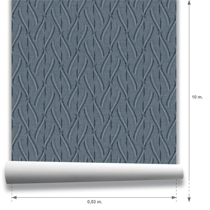 Papel pintado espiga moderno azul denim · Hera Walls Tempo H520-2F