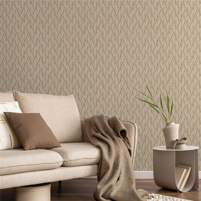 Moderne tapete im geflochtenen design sandbeige · Hera Walls Tempo H520-3F