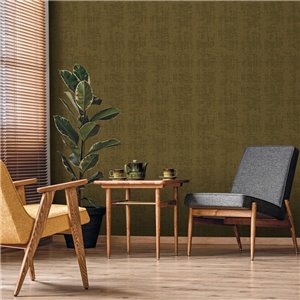 Papier peint vert olive texture papyrus style oriental 2