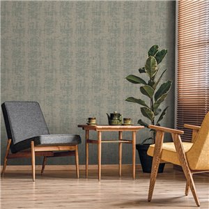 Papel pintado oriental de papiro azul verdoso 2