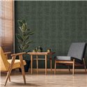Dunkeltürkise Tapete mit orientalischer Papyrusstruktur · Hera Eternity 210-9