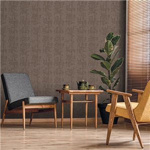 Rustic style graphite wallpaper with papyrus relief 2