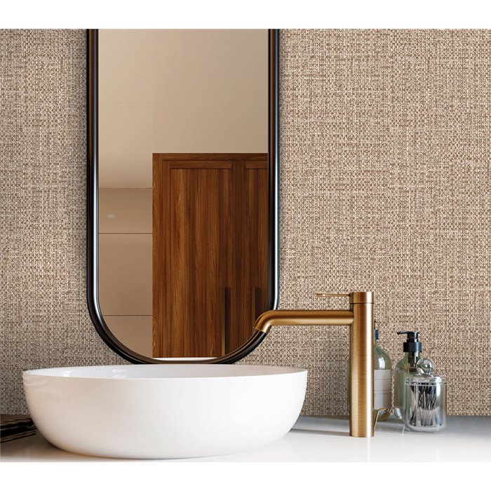 Rustikale Tapete mit Bastgeflecht-Effekt in Braun · Hera Eternity 211-6