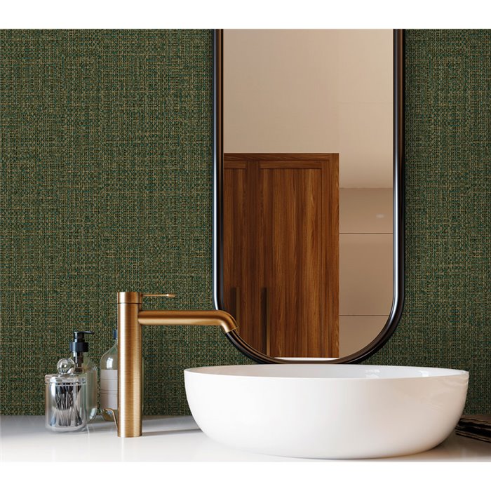 Papel pintado rafia gruesa verde oscuro estilo zen · Hera Eternity 211-7