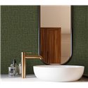 Papier peint raphia épais vert foncé style zen · Hera Eternity 211-7