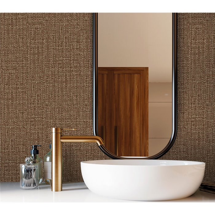 Japanese style dark brown raffia basketry wallpaper · Hera Eternity 211-8