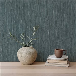 Papel pintado vinílico turquesa oscuro textura de rafia 2