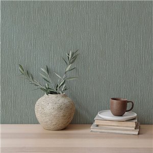 Papier peint vinyle vert menthe avec finition raphia 2