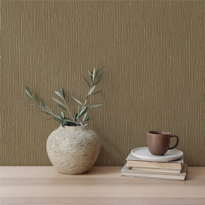 Papier peint vinyle marron imitation raphia · Hera Eternity 212-13