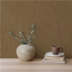 Papier peint vinyle marron cuivré texture raphia 2