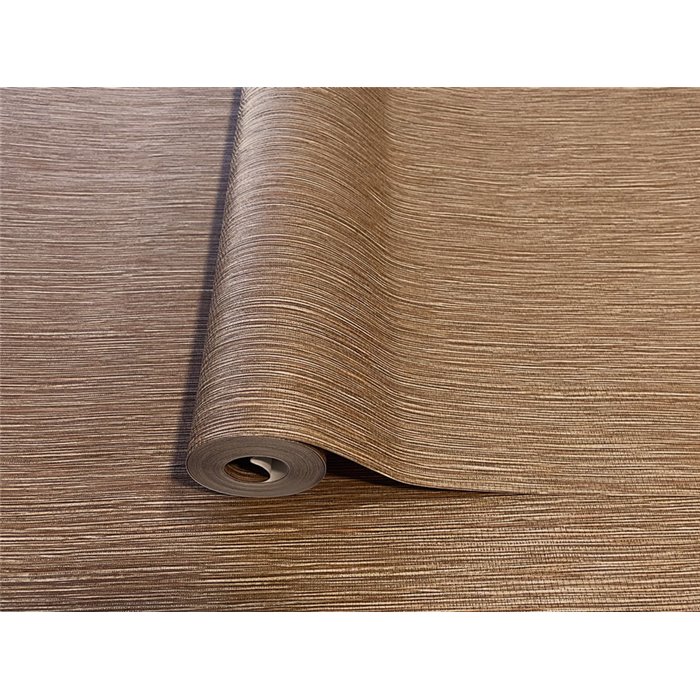 Vinyl wallpaper copper brown raffia texture · Hera Eternity 212-14