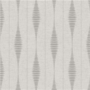 Papel pintado de rayas estilo ikat gris