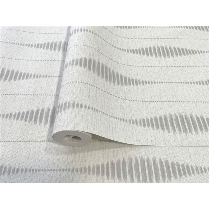 Papier peint à rayures style ikat gris · Hera Eternity 213-2