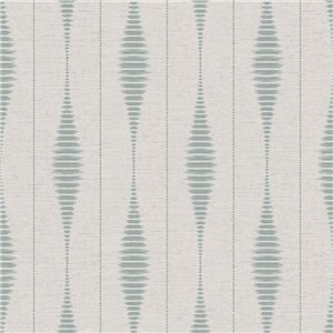 Papier peint à rayures motif ikat bleu verdâtre