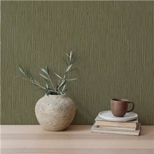 Vinyl raffia wallpaper olive green and gold effect 2