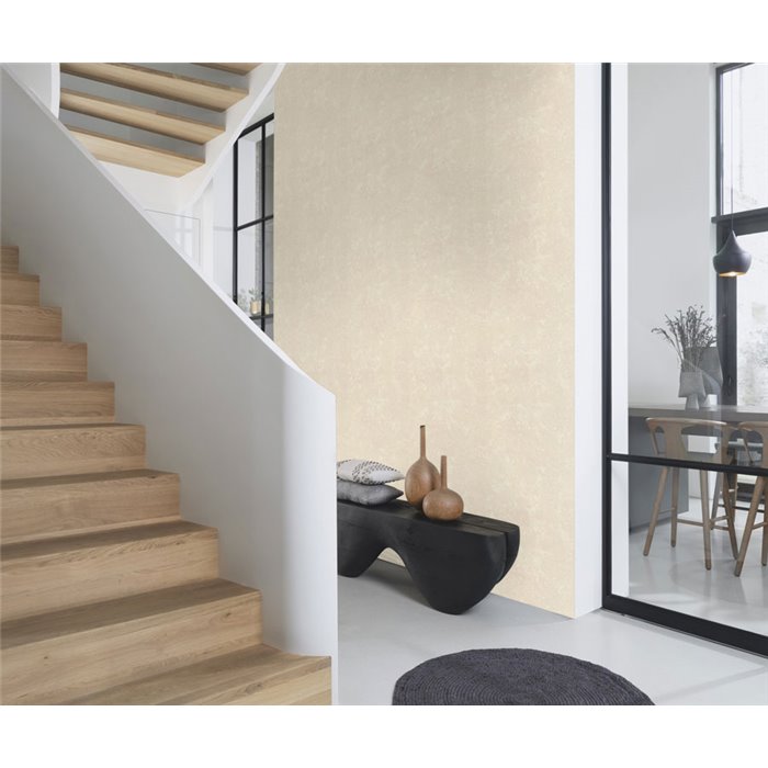 Papier peint effet stuc beige sable · Rasch Factory V 315110
