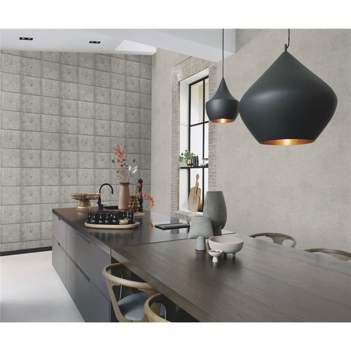 Stucco Effect Light Grey Wallpaper · Rasch Factory V 315141
