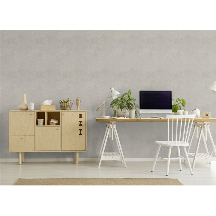 Papier peint effet stuc gris clair · Rasch Factory V 315141