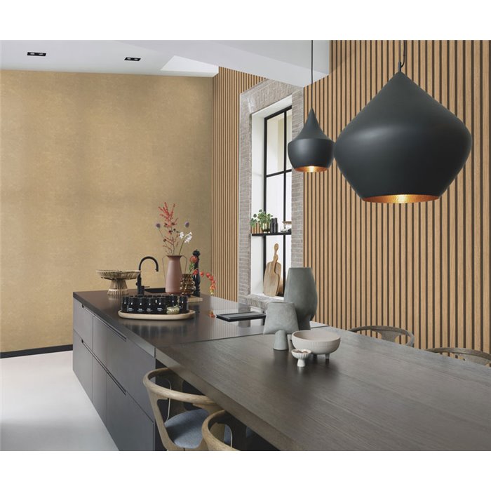 Metallic Stucco Effect Wallpaper Gold · Rasch Factory V 315196