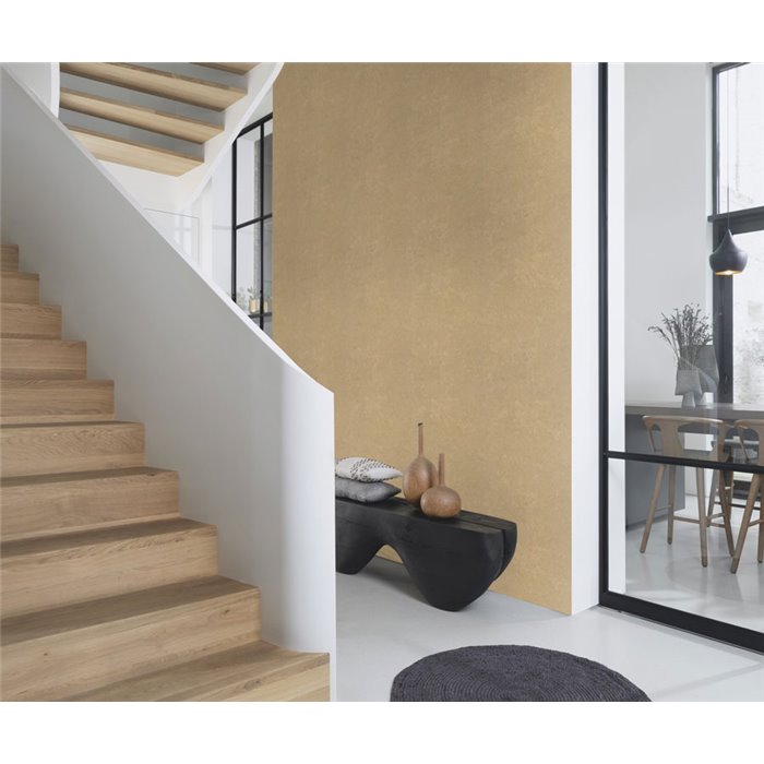 Metallic Stucco Effect Wallpaper Gold · Rasch Factory V 315196