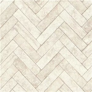 Tapete Fischgrät Ziegel Off-White
