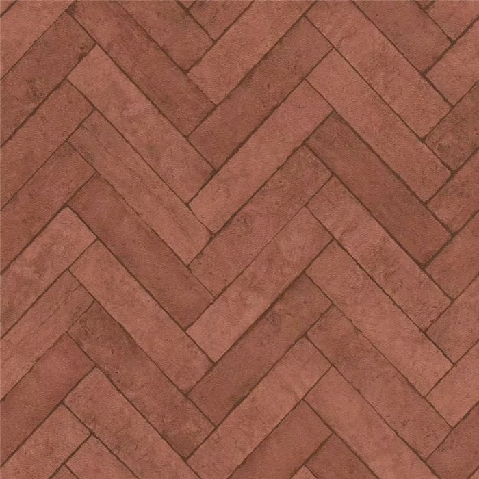 Herringbone Brick Pattern Wallpaper Brown · Rasch Factory V 499148