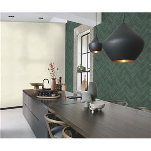 Papel pintado espiga ladrillo verde 2