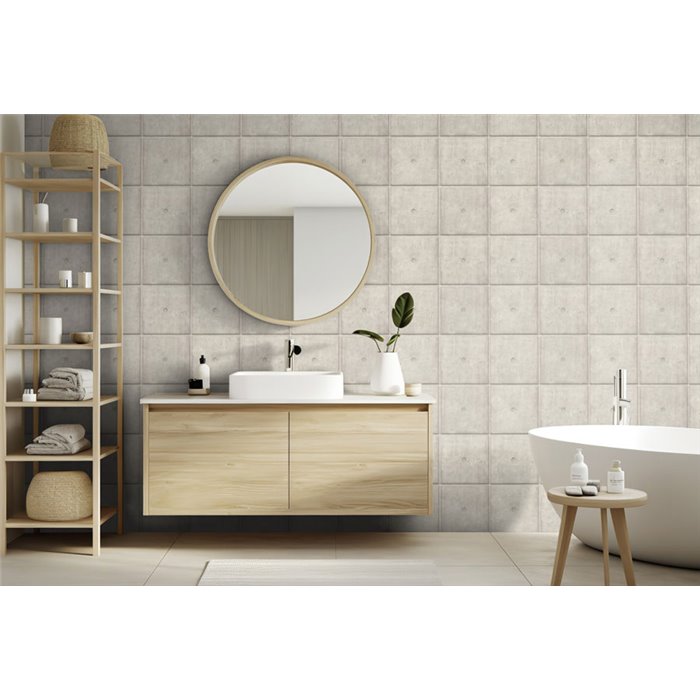 Papier peint effet panneaux de béton beige · Rasch Factory V 499421