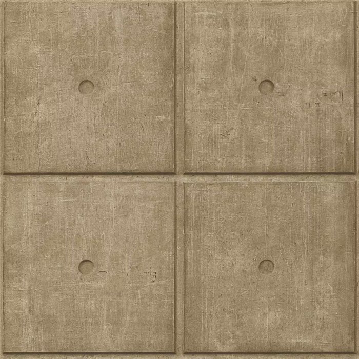 Papel pintado efecto paneles hormigón marrón · Rasch Factory V 499445