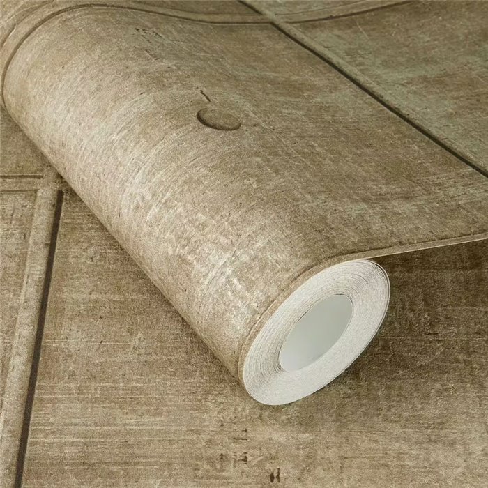 Papel pintado efecto paneles hormigón marrón · Rasch Factory V 499445