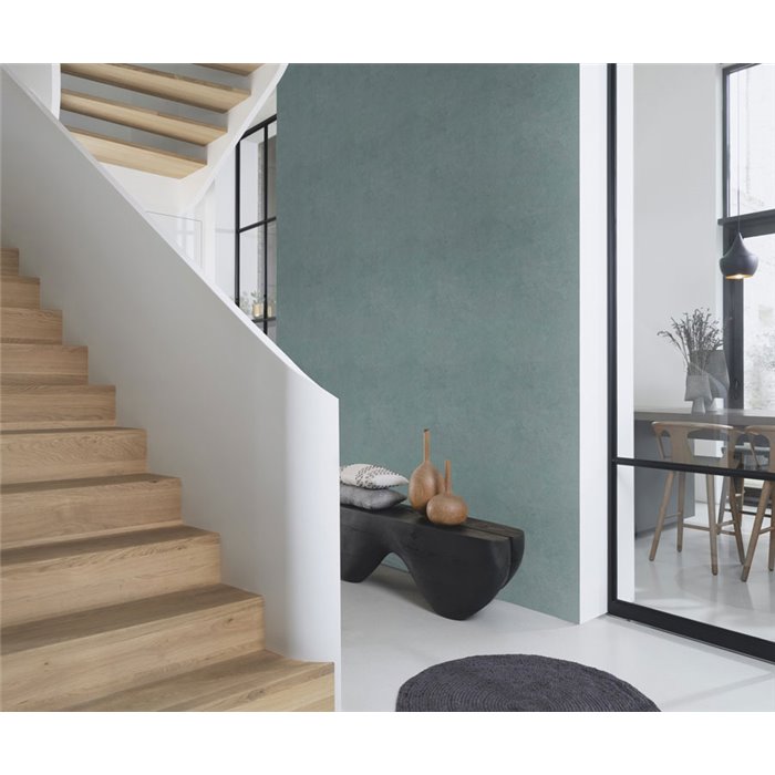 Metallic Stucco Effect Wallpaper Teal Green · Rasch Factory V 315172