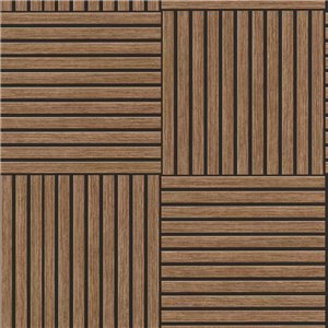 Papel pintado diseño lamas madera cuadrícula marrón