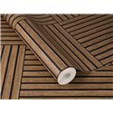Papier peint design lames bois quadrillé marron · Rasch Factory VI 417180