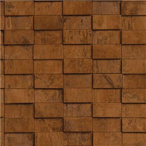 Papier peint blocs 3d brun rouille