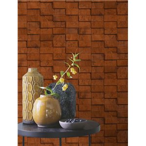 3D Blocks Rust Brown Wallpaper 2