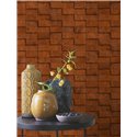 Papel pintado bloques 3d marrón óxido · Rasch Factory VI 497120