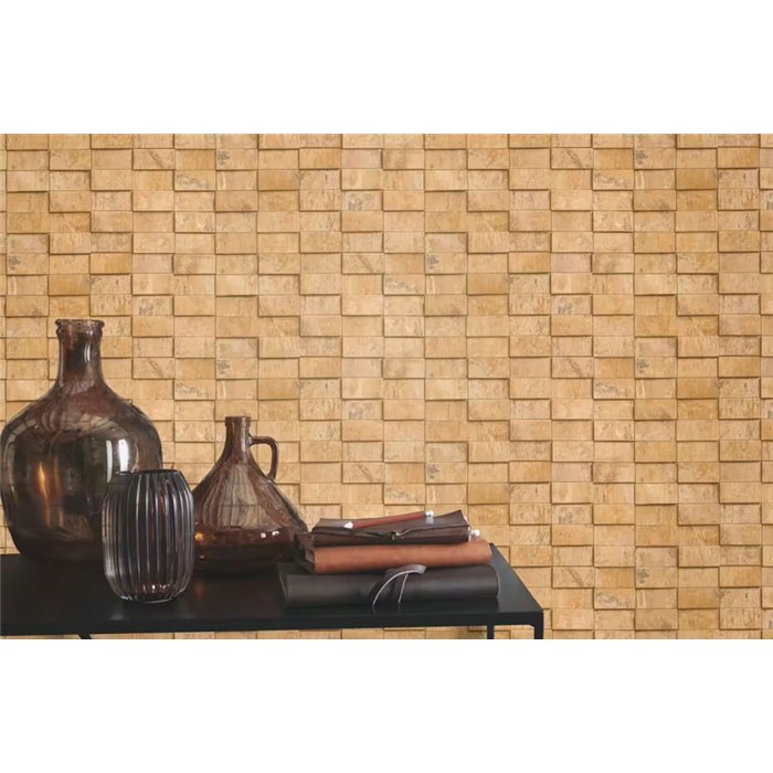 Papier peint blocs de pierre beige · Rasch Factory VI 497144