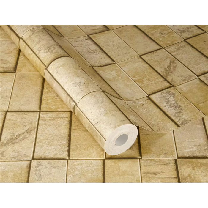 Papier peint blocs de pierre beige · Rasch Factory VI 497144