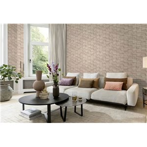Papier peint design blocs 3D beige 2