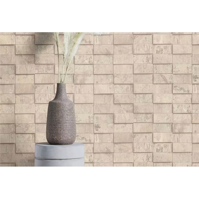 3D Block Design Tapete Beige · Rasch Factory VI 497151