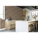 Papier peint effet stuc marron et vert · Rasch Factory VI 497250