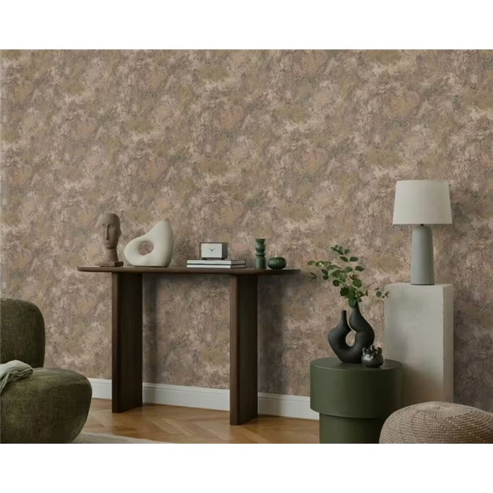 Stucco Effect Wallpaper Brown And Green · Rasch Factory VI 497250