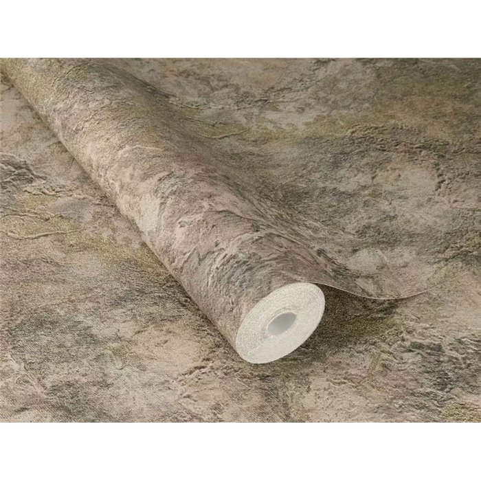 Papier peint effet stuc marron et vert · Rasch Factory VI 497250