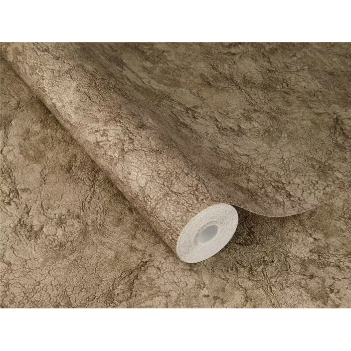 Papel pintado yeso agrietado marrón · Rasch Factory VI 497540
